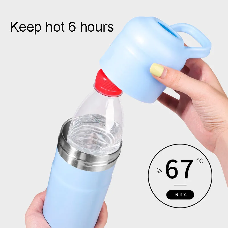 New 550ml portable double wall vacuum cold cooler cup car holder stainless steel insulated beverage water bottle coolers