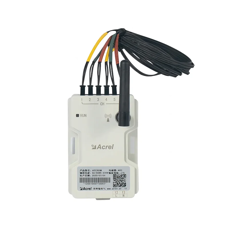 Многоканальный беспроводной датчик температуры Acrel ATE300M, 6 зондов NTC, используемых для распределительных шкафов высокого и низкого напряжения