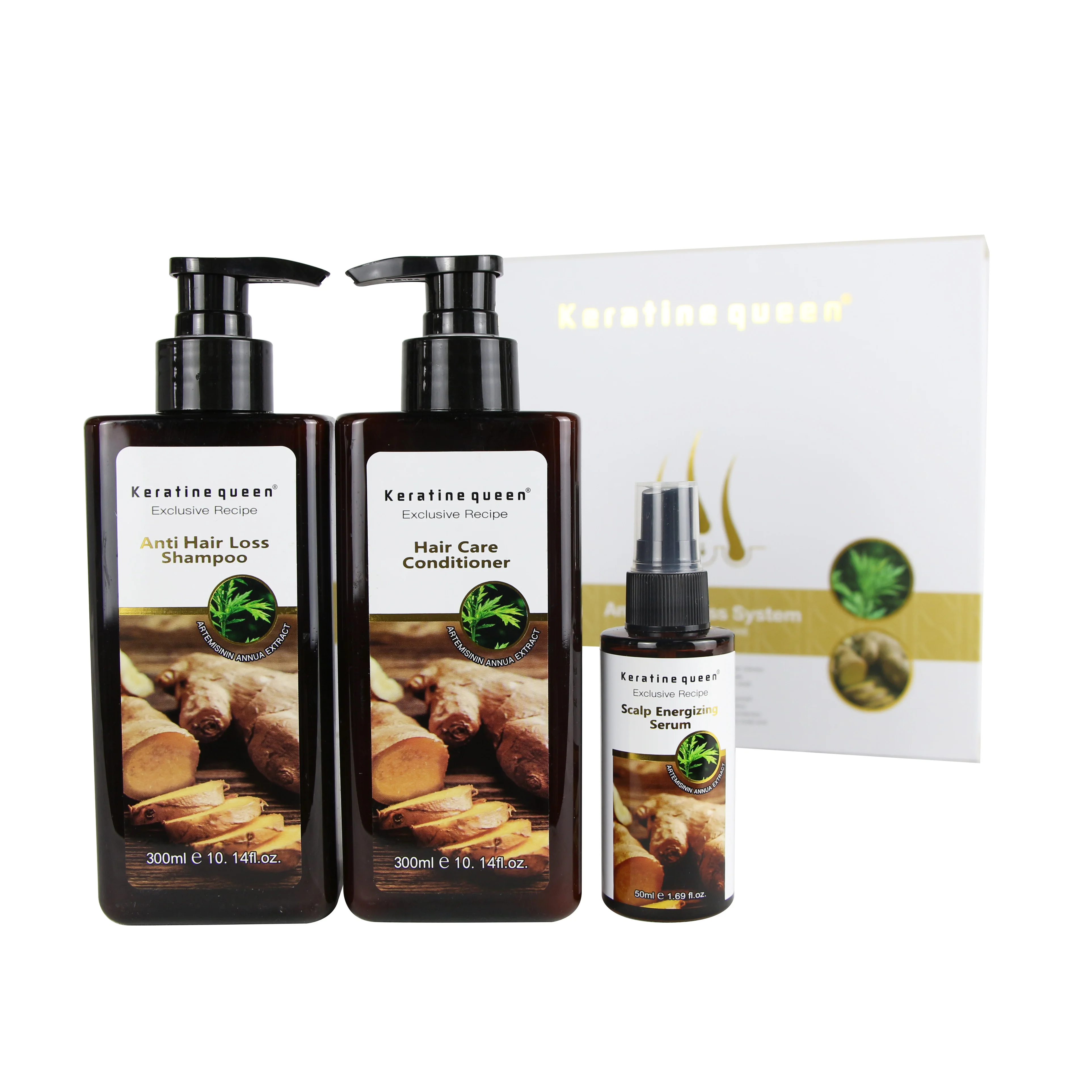 Chinese Supplier Private Label Pure Natural Anti Hair Loss Hair Growth Oil Organic Ginger Shampoo Treatments For Bald Hair