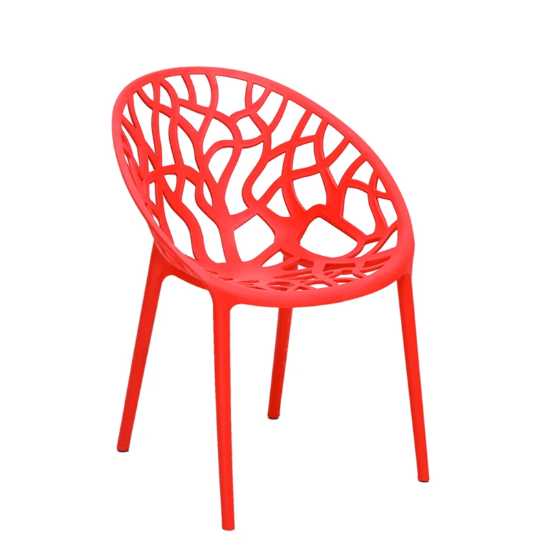 China Forest Bird Nest Design Flower Style Garden Armchair Indoor Outdoor Furniture Stackable Plastic Dining Chairs For Cafe