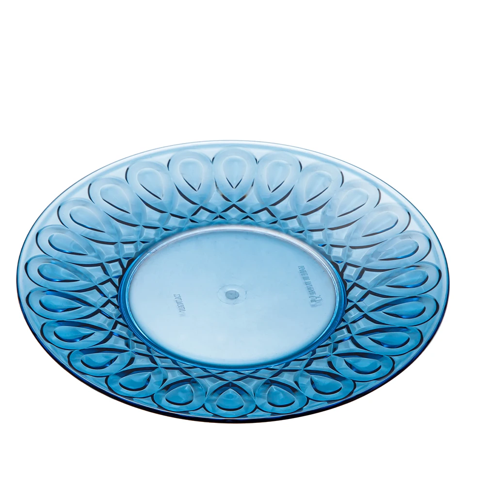 Creative transparent bar home fruit plate snack plate two-piece set peacock pattern acrylic plastic candy plate