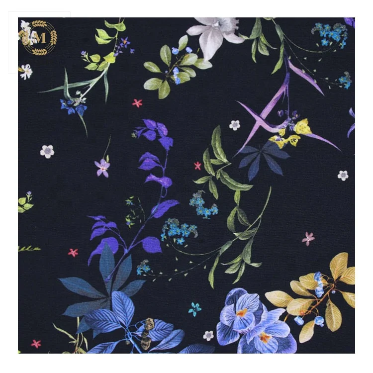 12526P цветочный принт # вискоза Тенсел Вискоза Льняная Ткань для женских платьев юбки брюки костюмы