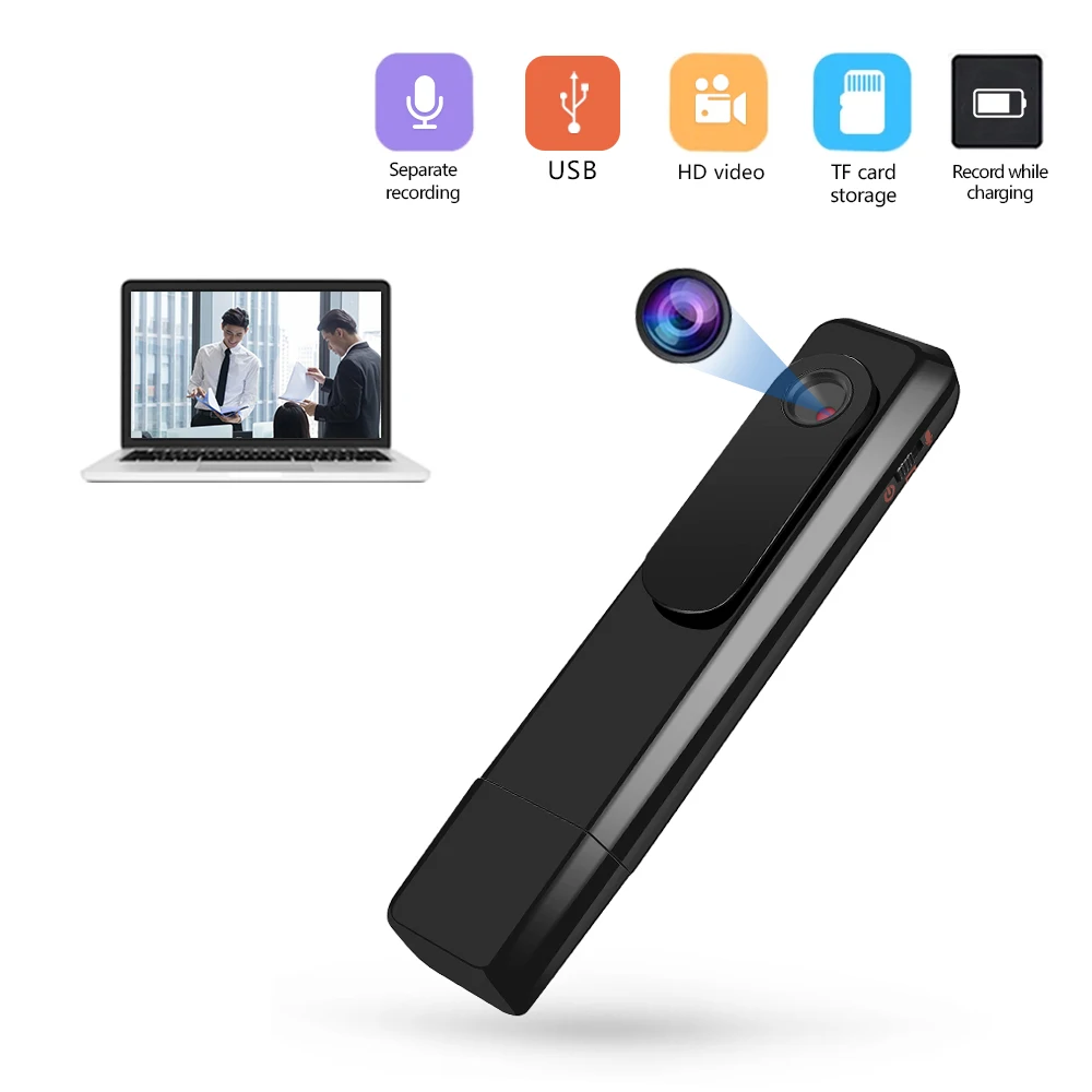 dropshipping 2022 new arrival 008 Usb HD smart pen camera Wearable back clip loop recording mini camera