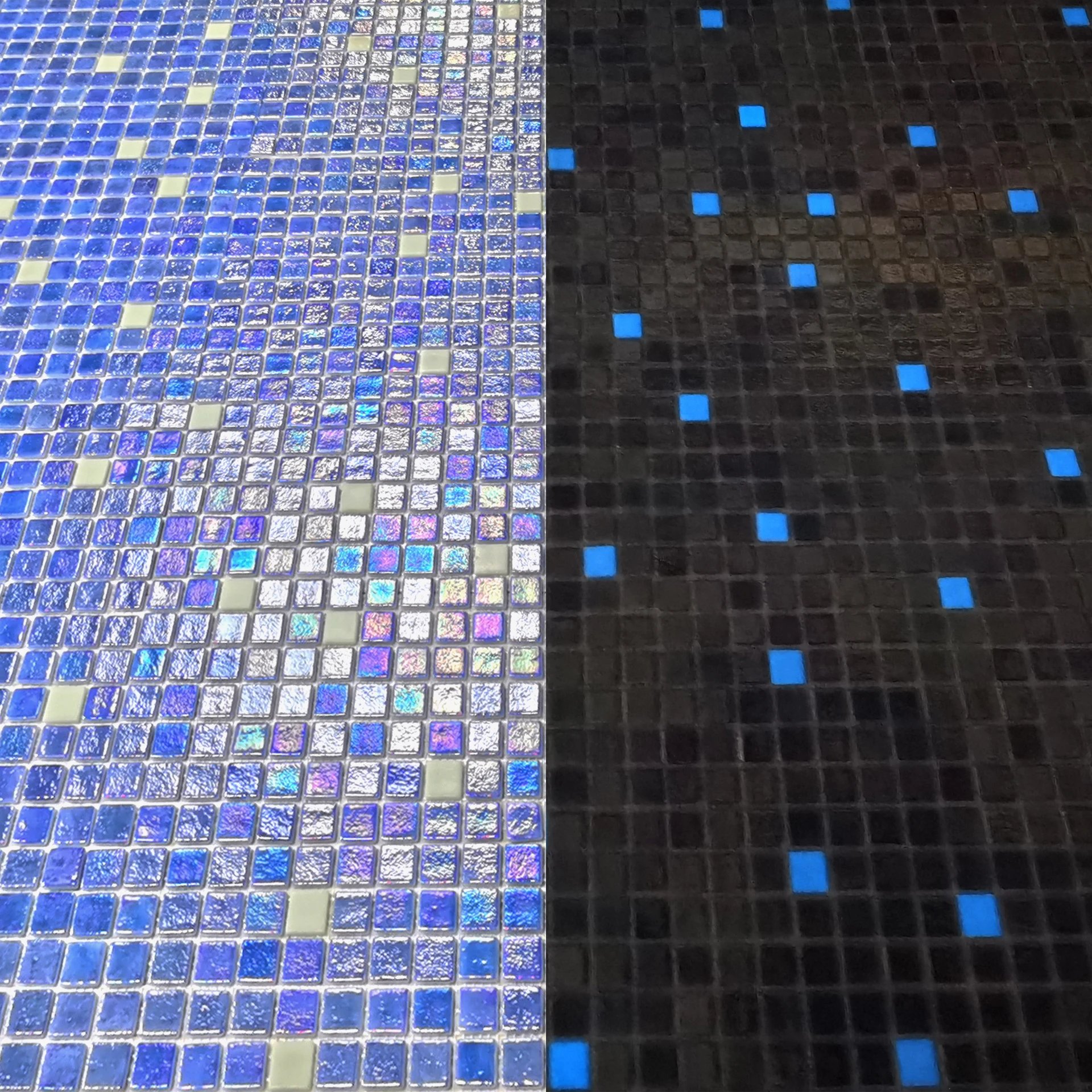 GUCI настроить смешанные светящиеся переливающиеся сплошные стеклянные мозаичные украшения для бассейна для ванной