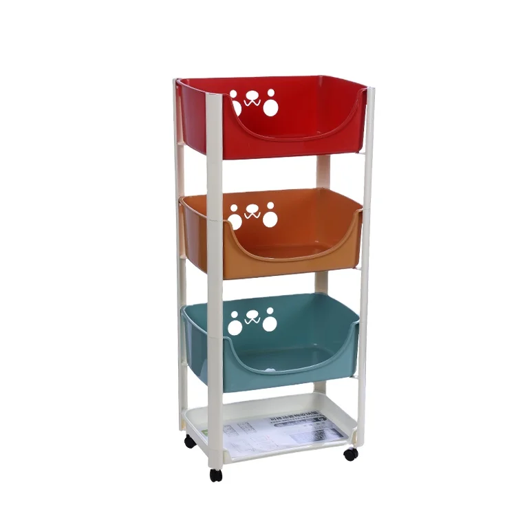 good price colorful kitchen and home toy storage rack shelf with 4 layer