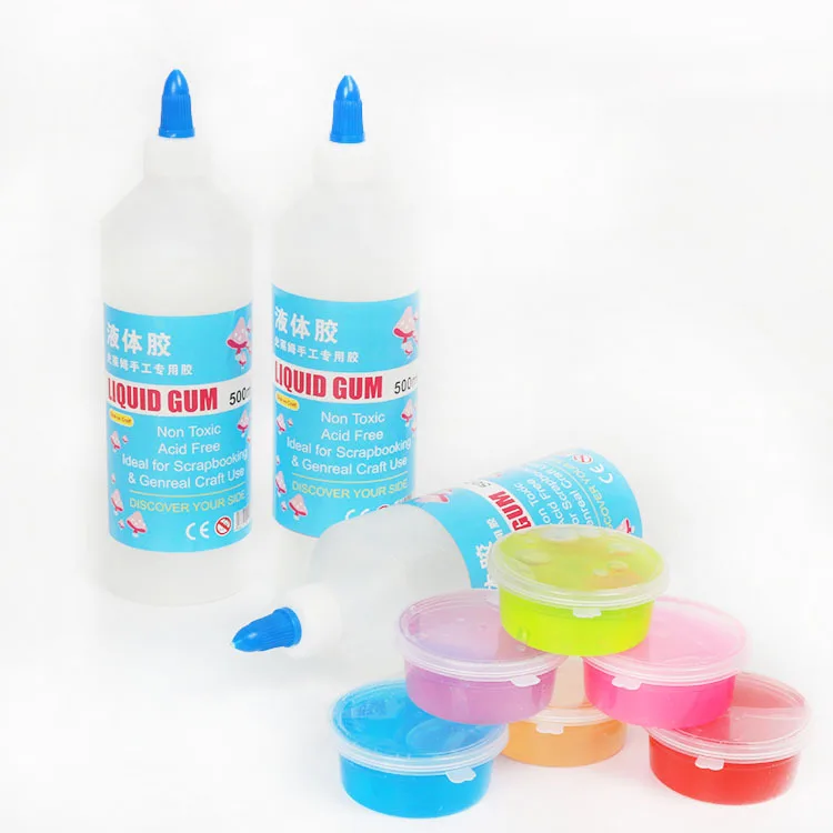 Non-toxic factory sale 500ml thick transparent stealth clear liquid glue for crystal DIY slime kid set