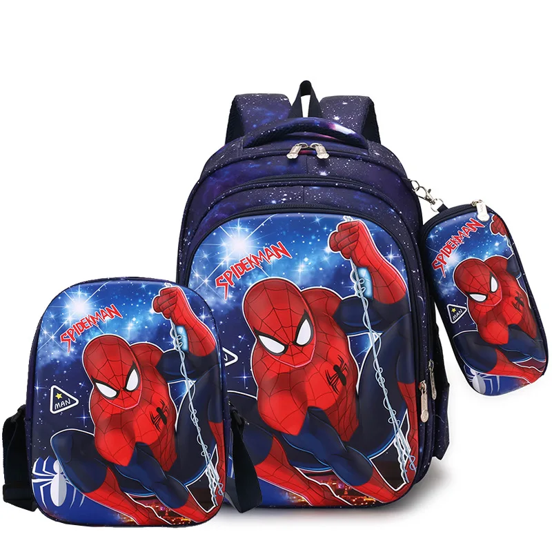 three-piece kindergarten cartoon printing schoolbag students pull rod diagonal multi-purpose school bags kids backpack
