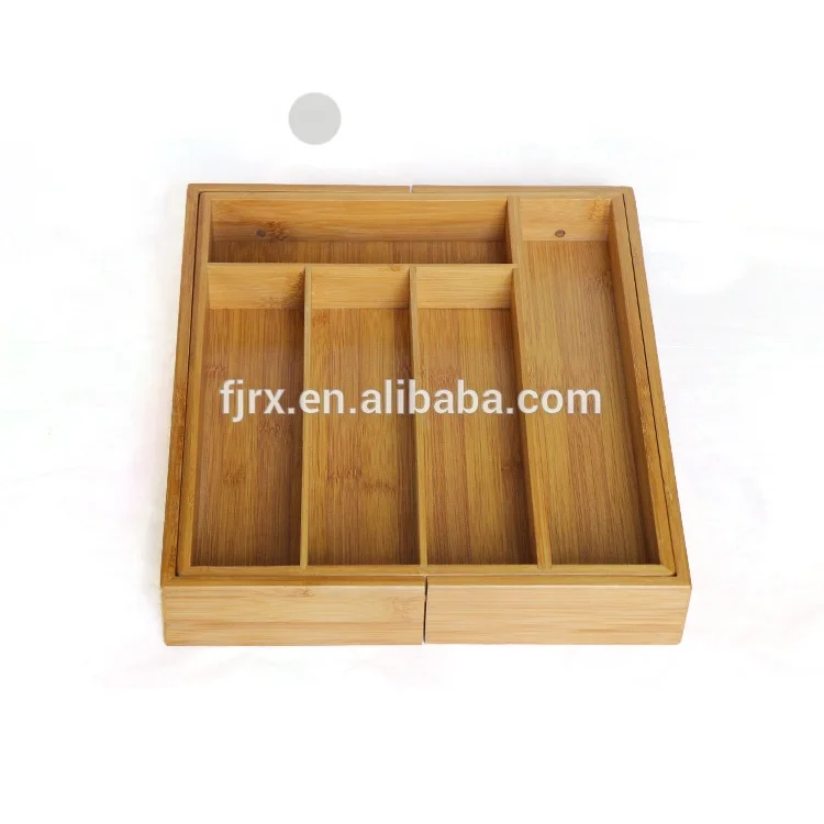 Bamboo Expandable Compartments Drawer Organizer Premium Utensil Expandable Cutlery Tray