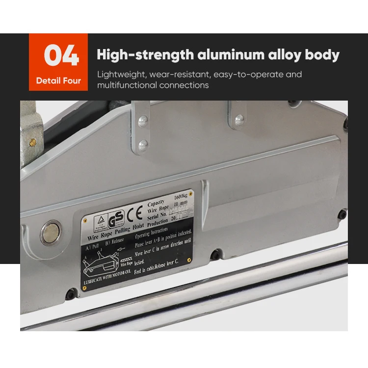 Alloy Lever Winch Hoist 500 Kg Steel Wire Rope Hoist Lever Block