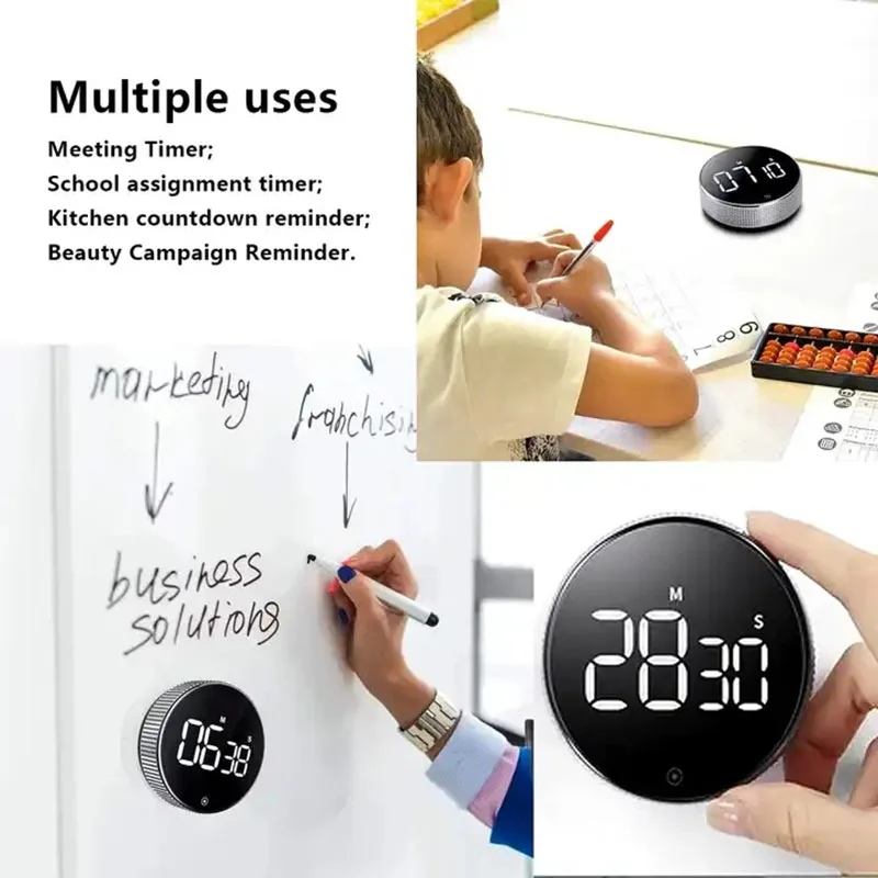 High quality black magnetic digital kitchen timer Refrigerator Countdown Timer Multifunction LED Timer Kids Adult Outdoor