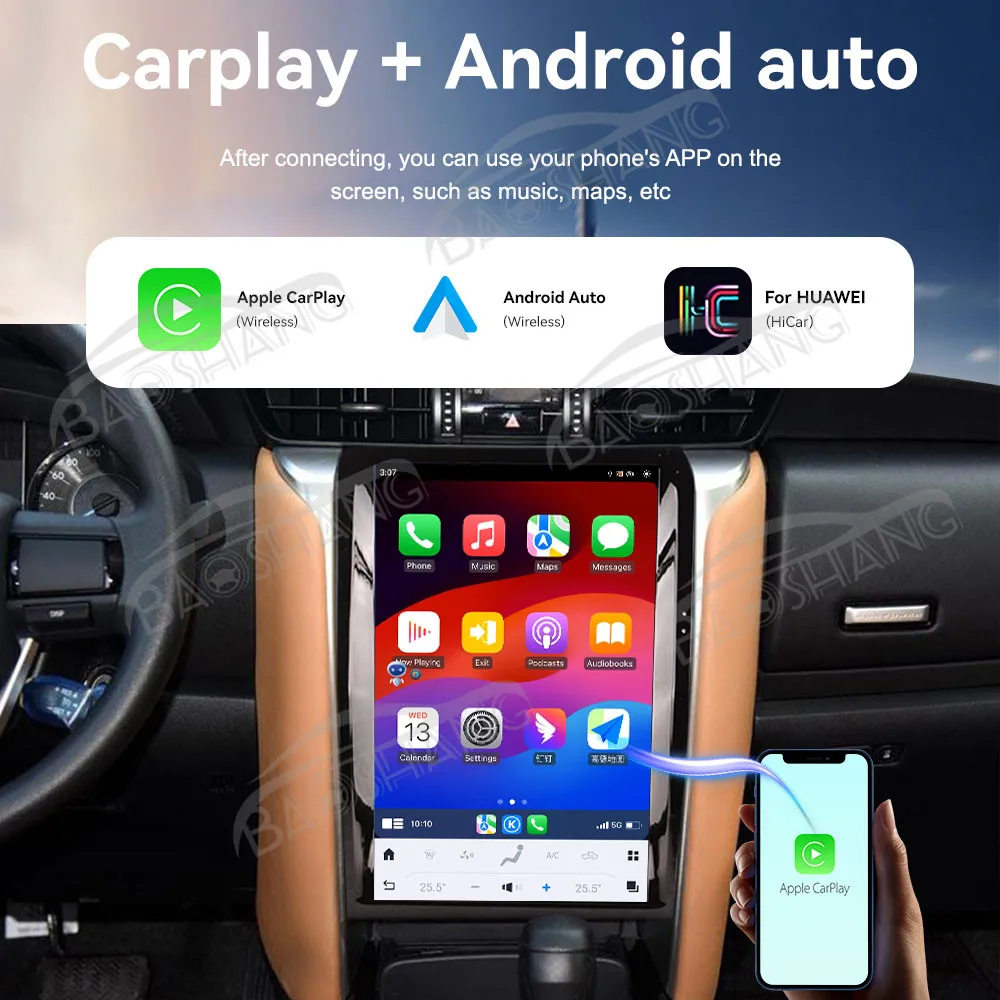 12.1 Inch Carplay For Toyota Runner 2018-2020 Android 14 GPS Navigation Multimedia Player Auto Wireless Car Radio Head Unit
