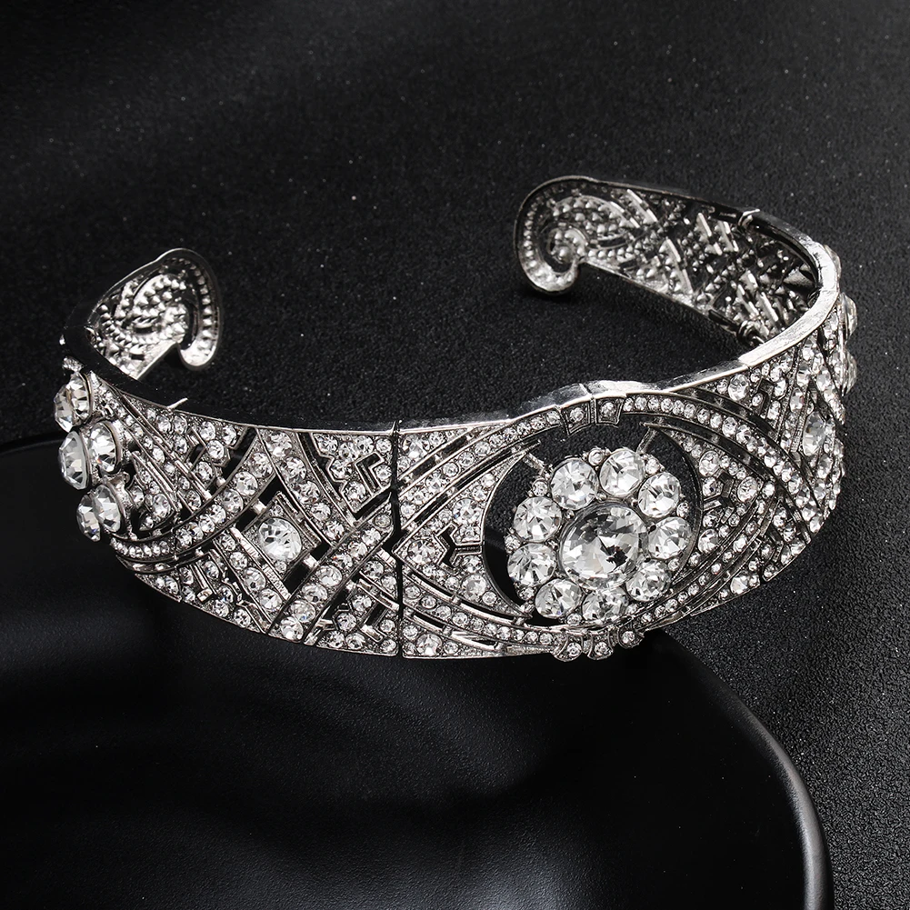 Wholesale Retro Wedding Bridal Hair Accessories Metal Full Rhinestones Girls Tiara Crown For Children And Adult