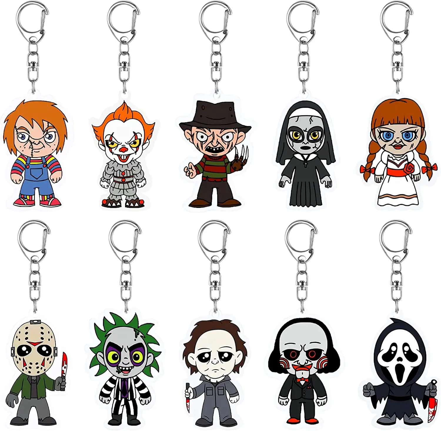 Custom Purse Backpack Horror Classic Movie Character Pendant Ornament Gift Acrylic Halloween Keychain