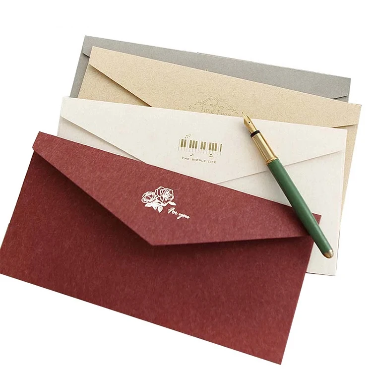 Luxury exquisite good quality wedding greeting gift card kraft paper envelope