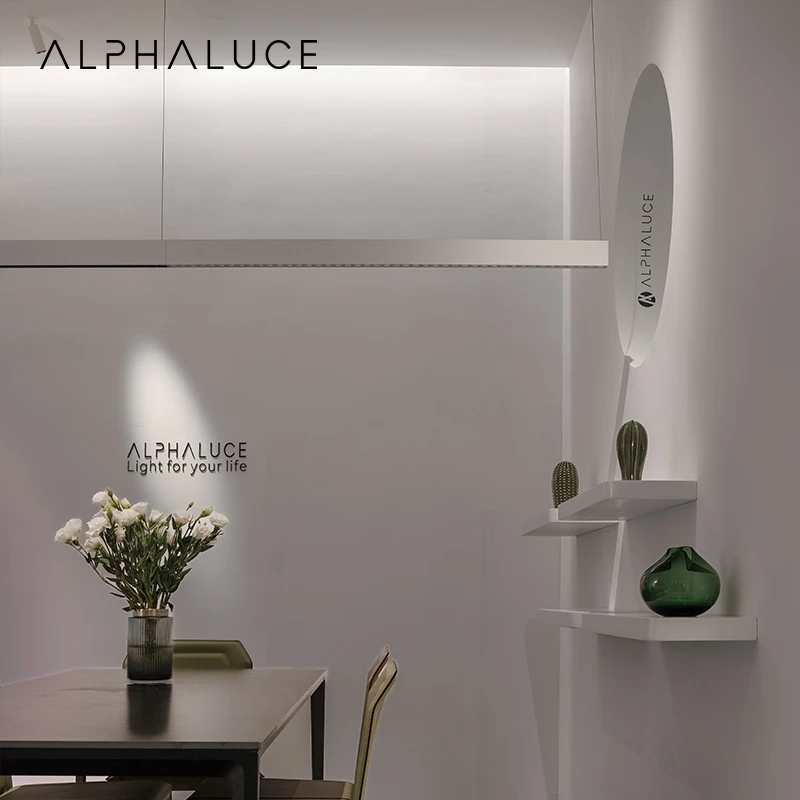 Alphalighting Modern Hanging Panel Linear Systems Led Ceiling Light Fixture Ceiling Office Linear Pendant Light