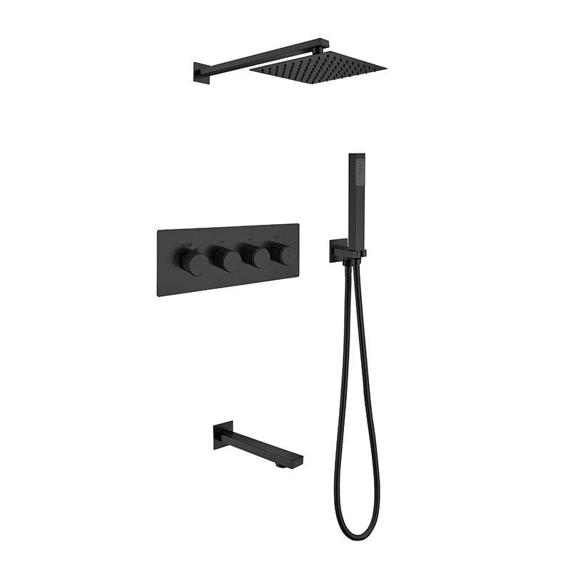 304 Stainless steel  Hot And Cold Waterfall In Wall Mounted Concealed Rain Shower Set  intelligent constant temperature