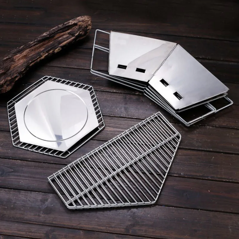 Гриль для барбекю из нержавеющей стали, деревянная плита, уличная плита для кемпинга, горелка для барбекю и пикника