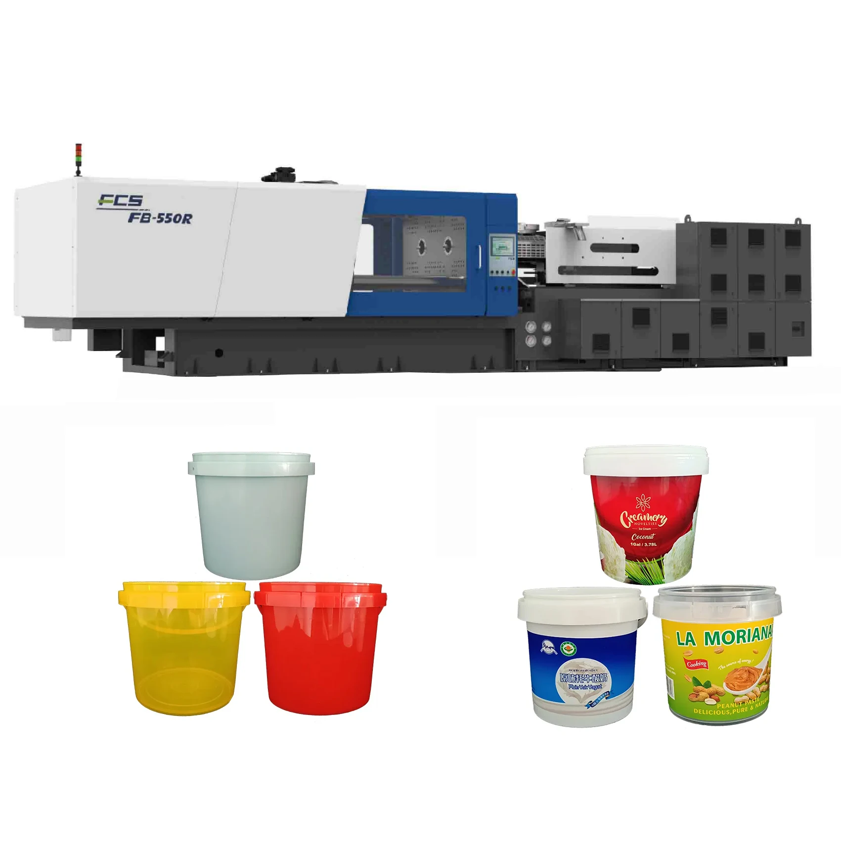 FCS plastic injection molding machine Factory wholesale food grade plastic screen printing heat transfer paint bucket 20L IML