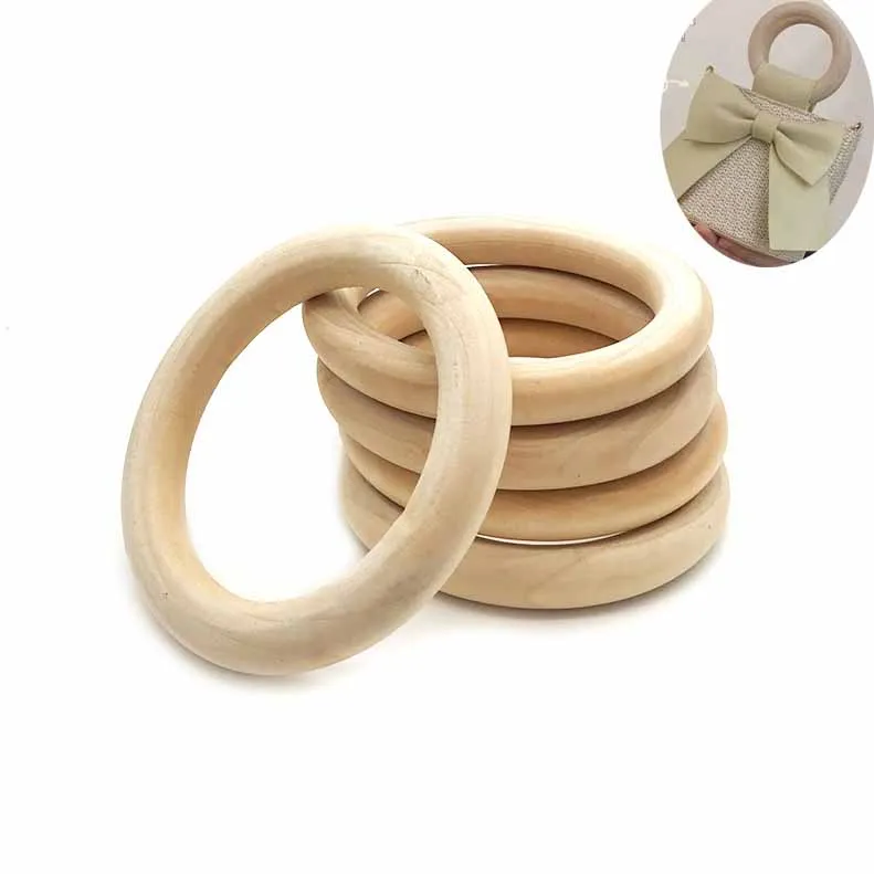 Luggage Accessories Wood Handle Diy Manual Bamboo Bag Carrying Handbag Wood Bamboo Ring For Bag