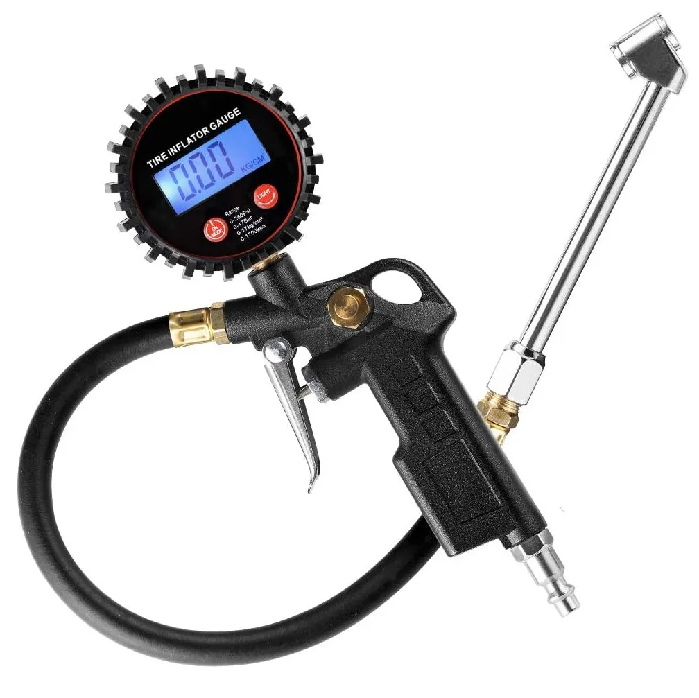 MNPT Fitting LED Display Tyre Deflator Gage Digital Tire Inflator Pressure Gauge Gun