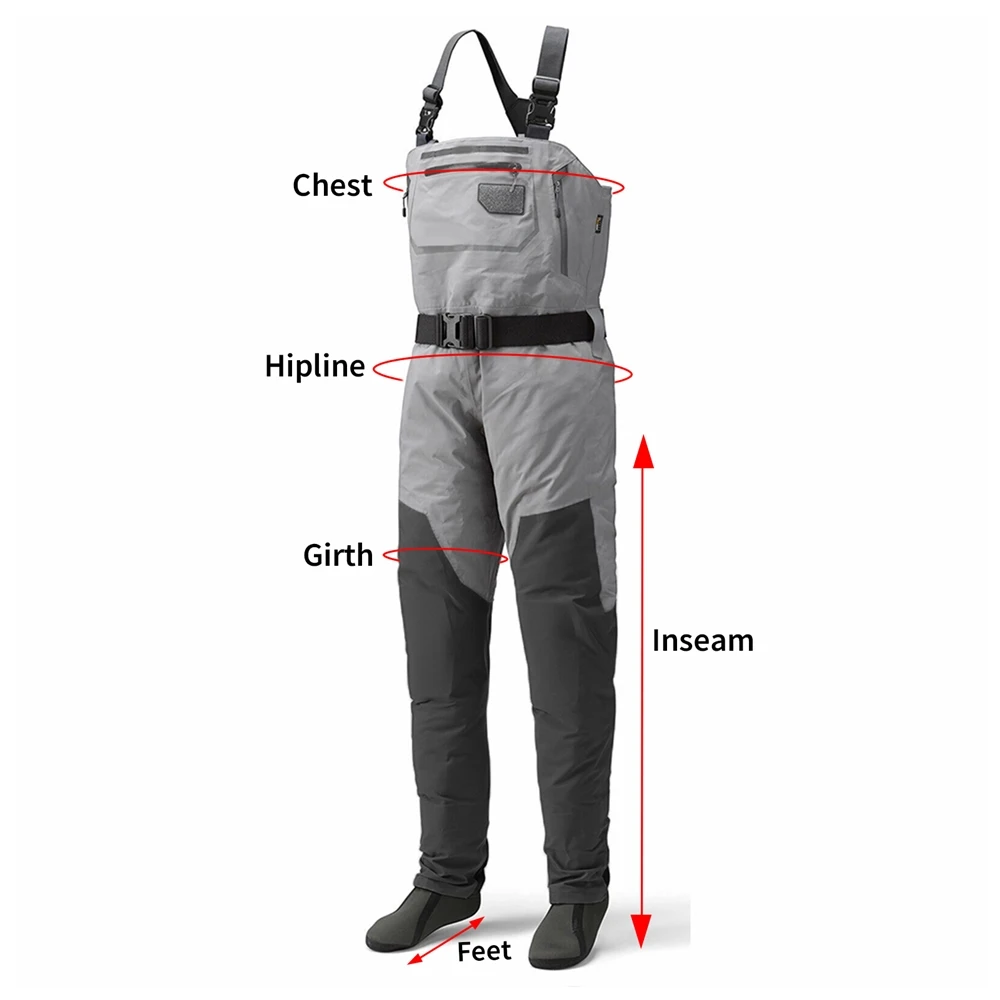 100% waterproof Fly Fishing Waders for Men Chest Waders for Hunting with Neoprene Fabric Wading Socks