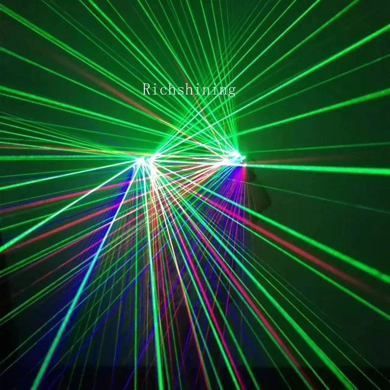 RICHSHINING Red Green Blue Puper Laser Gloves For DJ Show Flashing Stage Dance Led Laser Gloves Performance Props For Party