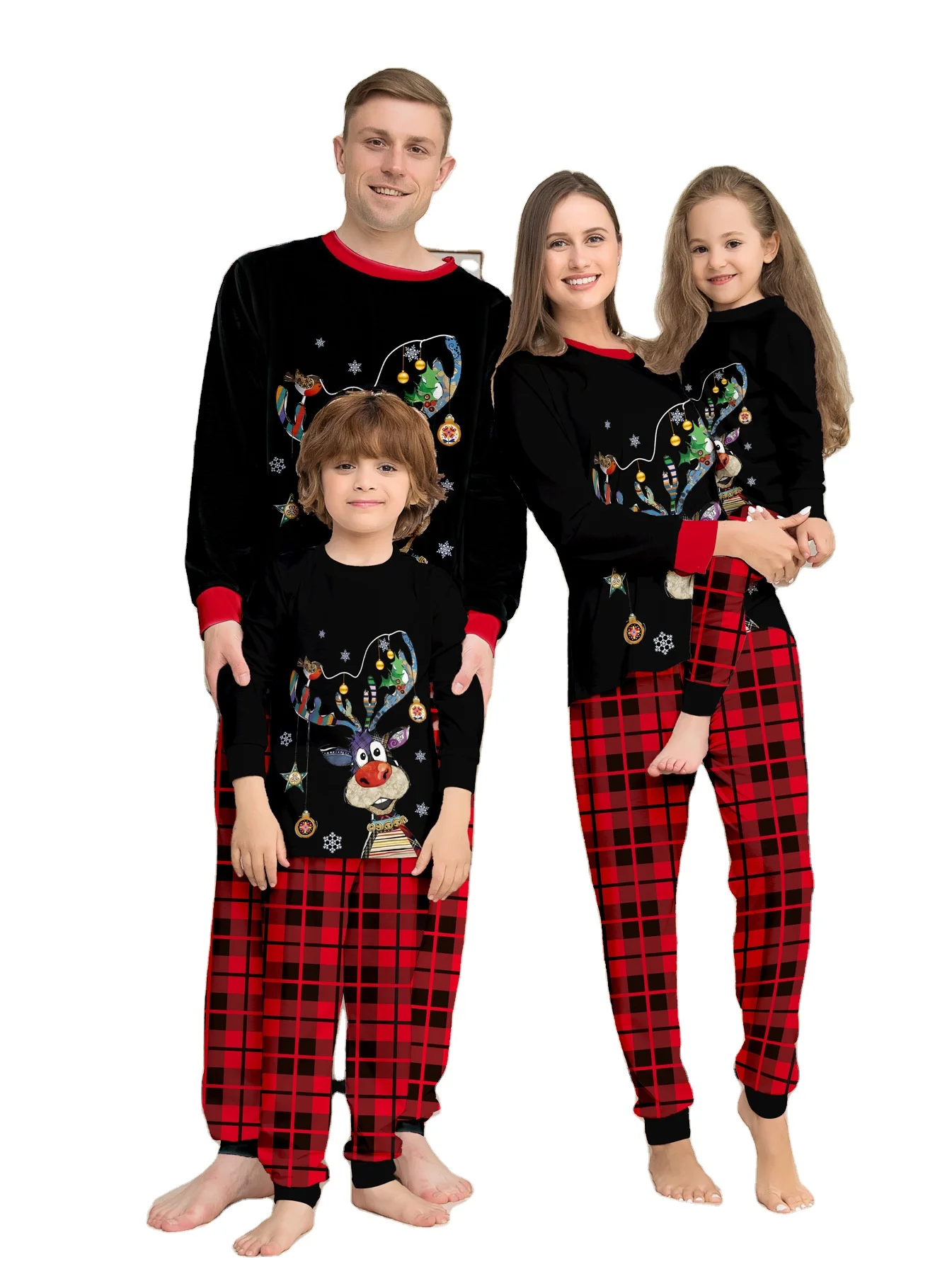 Wholesale Winter Long Sleeve Women Men Kids 2 Piece Pajamas Set Family Matching Christmas Pajamas