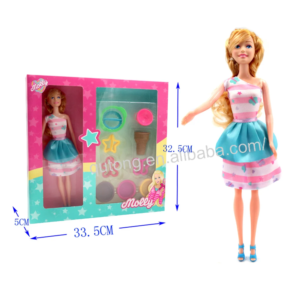 DIY Fashion Beautiful Plastic PVC Dolls For Girls With Slime And Mold Sets Molly Dolls