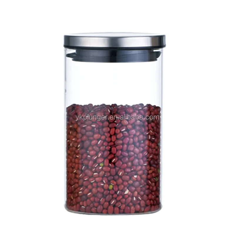 Kichen food storage container coffee beans vacuum airtight stainless steel canister with pump and date tracking sealed pot