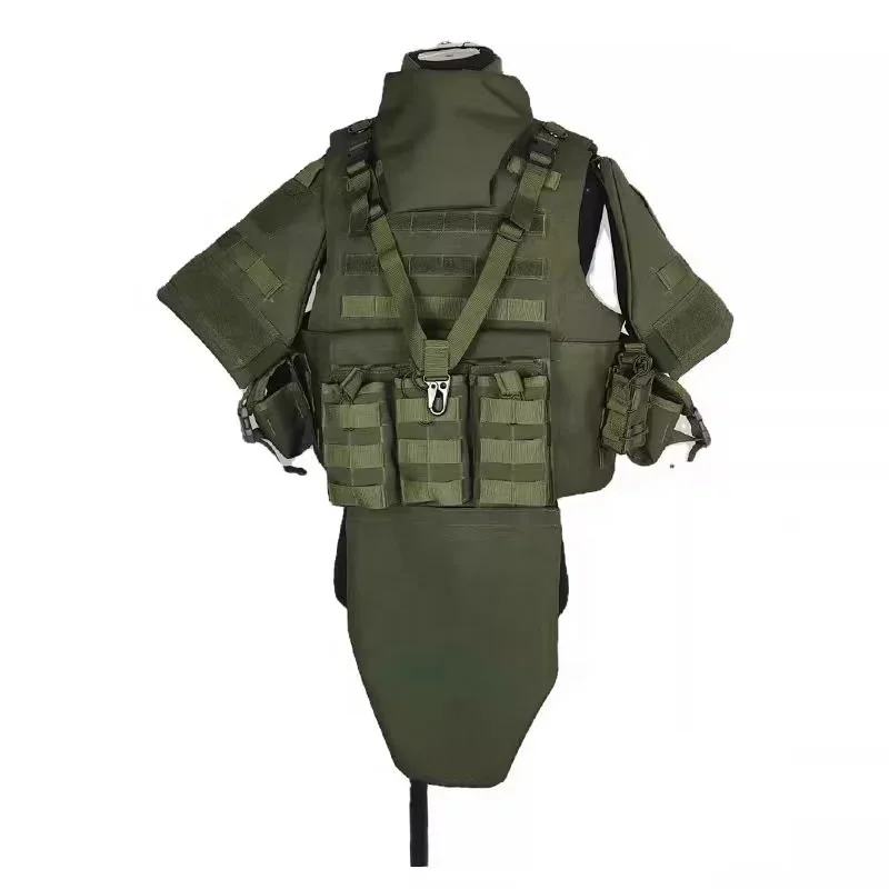 HIKWIFI Full Body Tactical Vest and Plate Carrier PE Soft Panel Safety Gear for Field Combat Full Protection in Self Defense