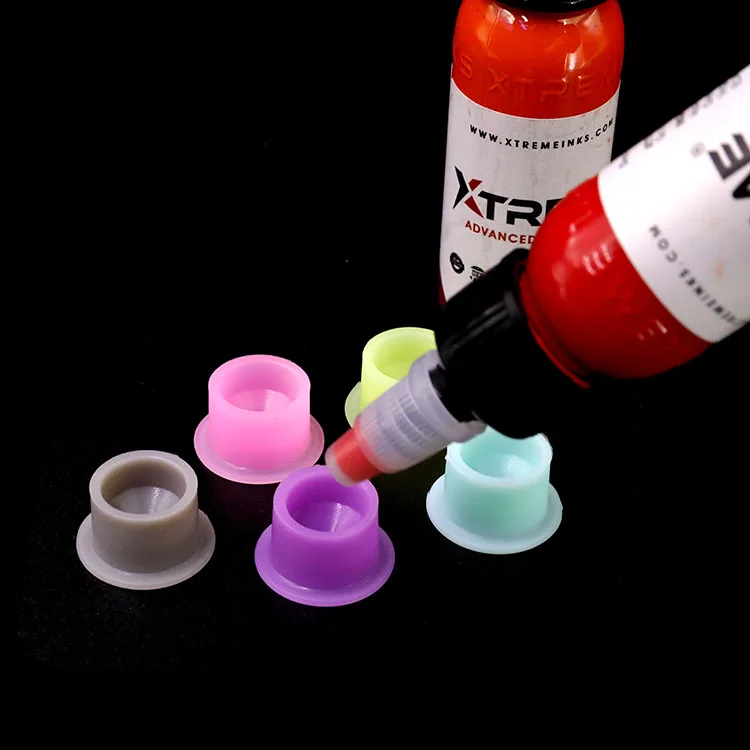 Hot sale 5pcs/bag Tattoo Ink Cups Wholesale Disposable Colorful Silicone Tattoo Pigment Cups