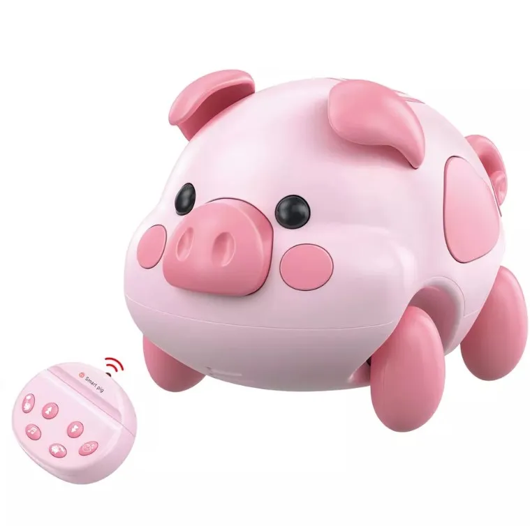 Baby Early Teaching Music Lights Smart Pig Radio Control Interactive Cute Cartoon Animal Rc Walking Pig Toys For Toddler