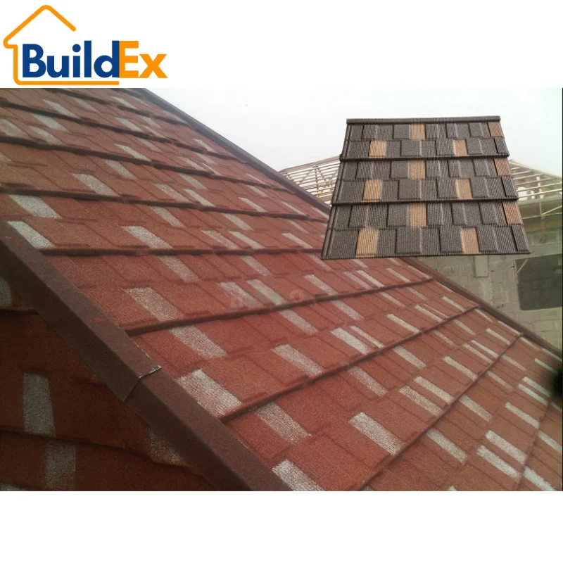 Стальная черепица с каменным покрытием на заказ 1340*420 мм строительные материалы Терракотовая металлическая керамическая плитка
