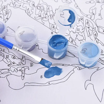 Wholesale Animal Paintings Wolf Castle Adult Hand Painted  Acrylic Paints Diy Oil Painting By Numbers