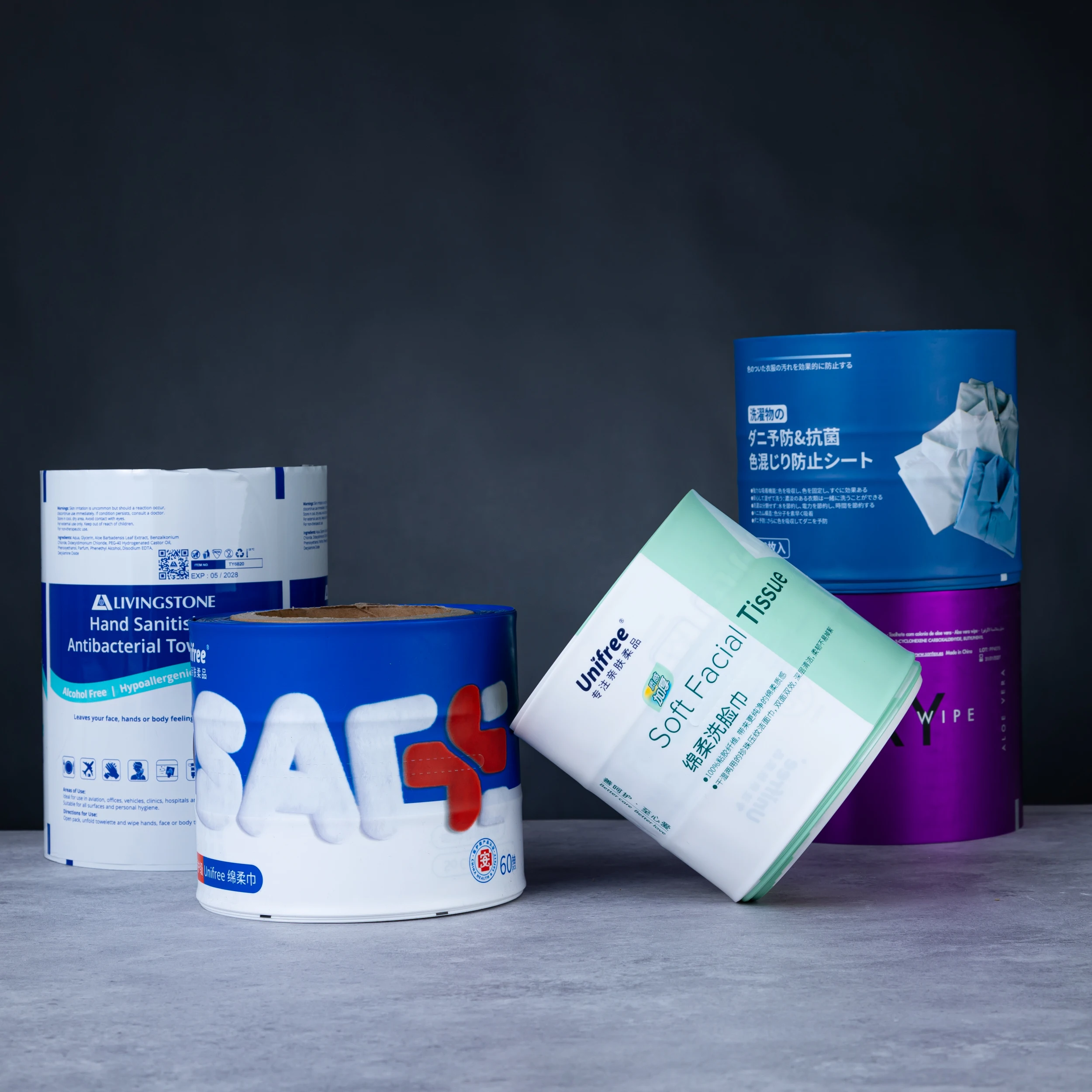 Factory Direct Sale Candy Sweet Bread Laminated Plastic Roll Film PE Packaging Mylar Roll Film Color Printed Sachet Film Roll