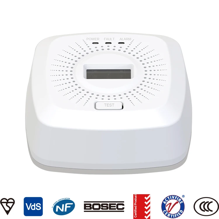 Детектор монооксида углерода белый детектор CO портативный с сигнализацией