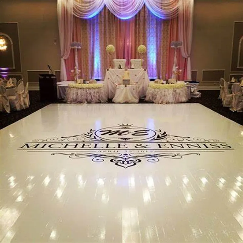 Waterproof vinyl sticker high gloss white dance floor for wedding party
