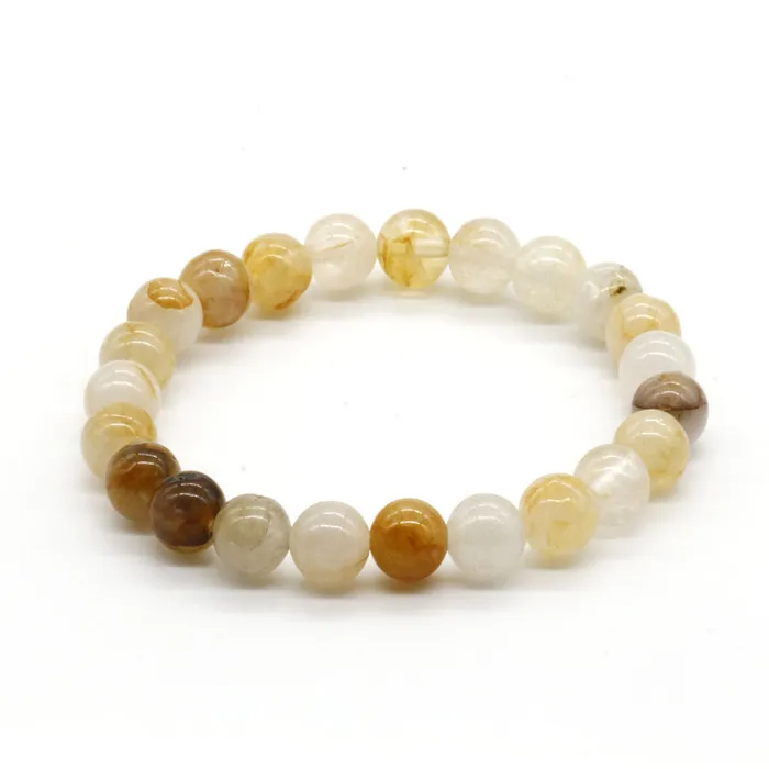 Gemstone Jewelry 8mm Stone Bracelet Healing Crystal Jewelry Yellow Citrine Natural Stone Beads Stretchy Bracelet for Women