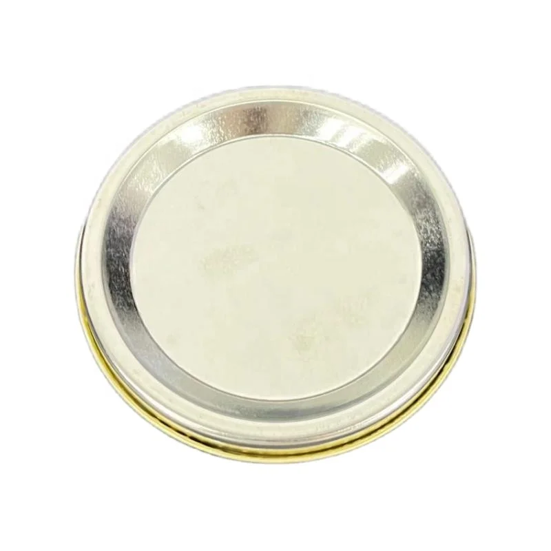 Removable top 99 mm yellow metal tinplate lid / cap /plug for paper tube