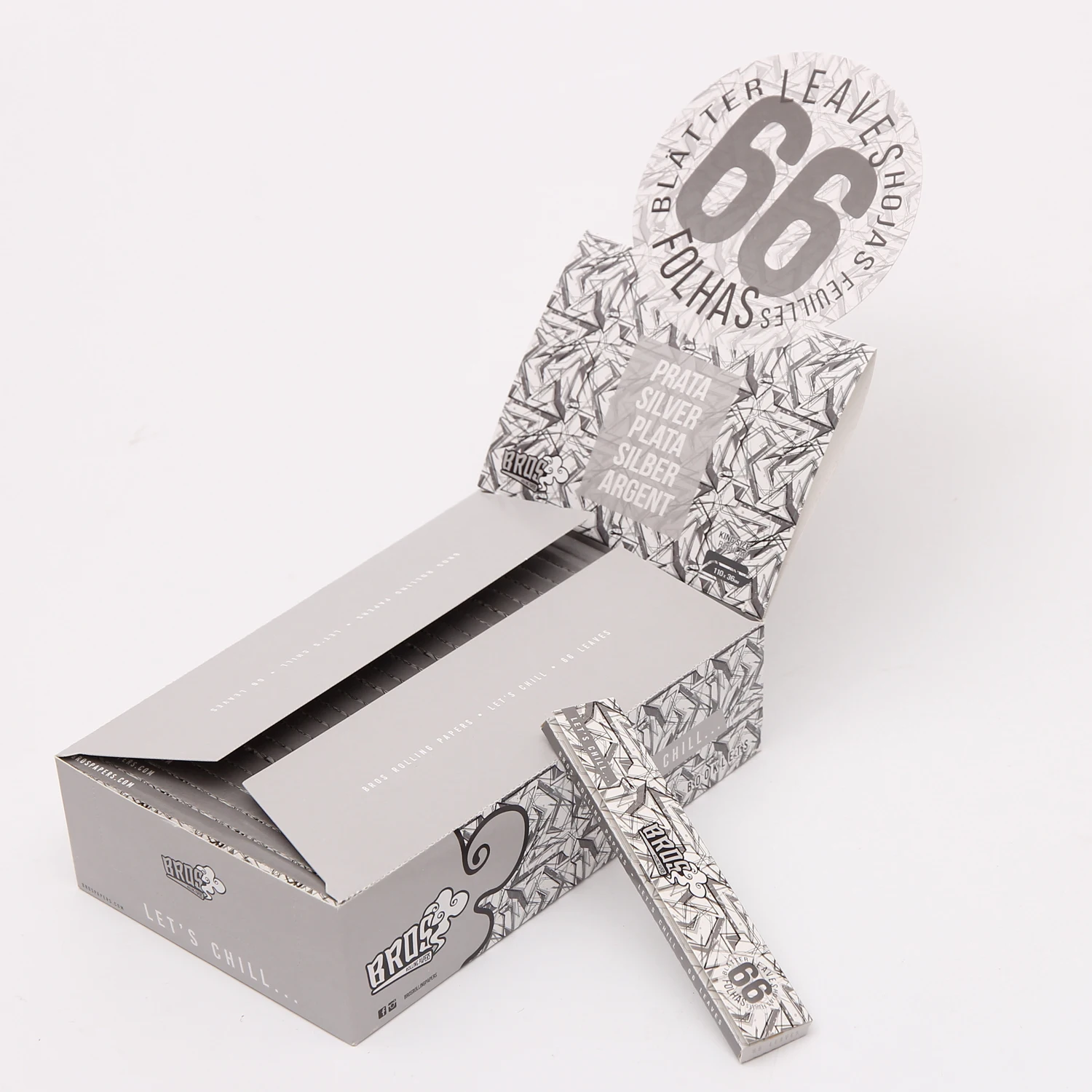 bros brand grey packing custom logo smoking rolling paper rice paper tobacco