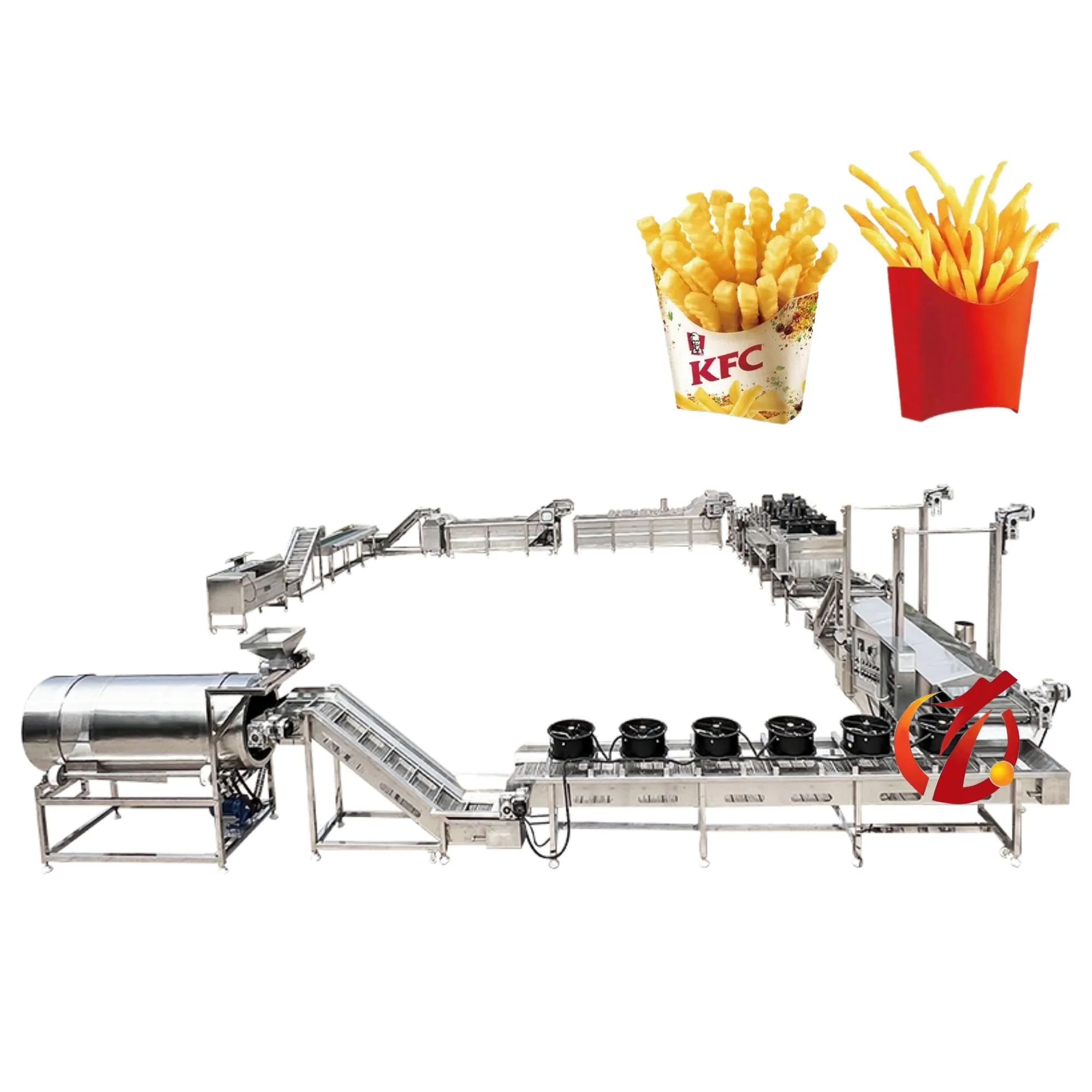 Manufacturing Frying Production Line Fresh Frozen French Fries Sticks Fully Automatic Lays Potato Chips Making Machine