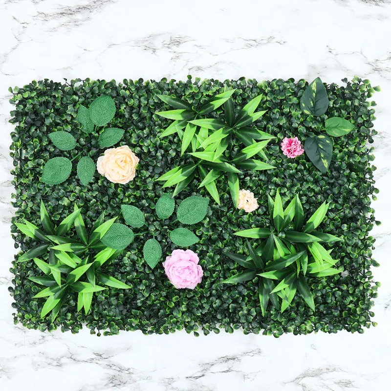 Green Plant Wall Artificial Lawn Boxwood Hedge Garden Backyard Plant Grass Wall