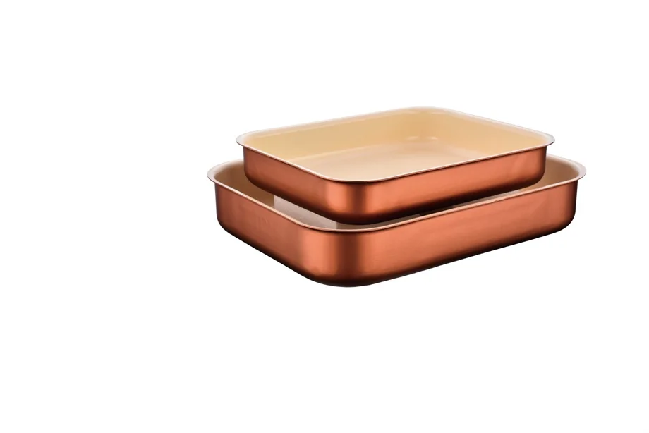 Rectangular tray with handle baking tray pressed aluminum tray