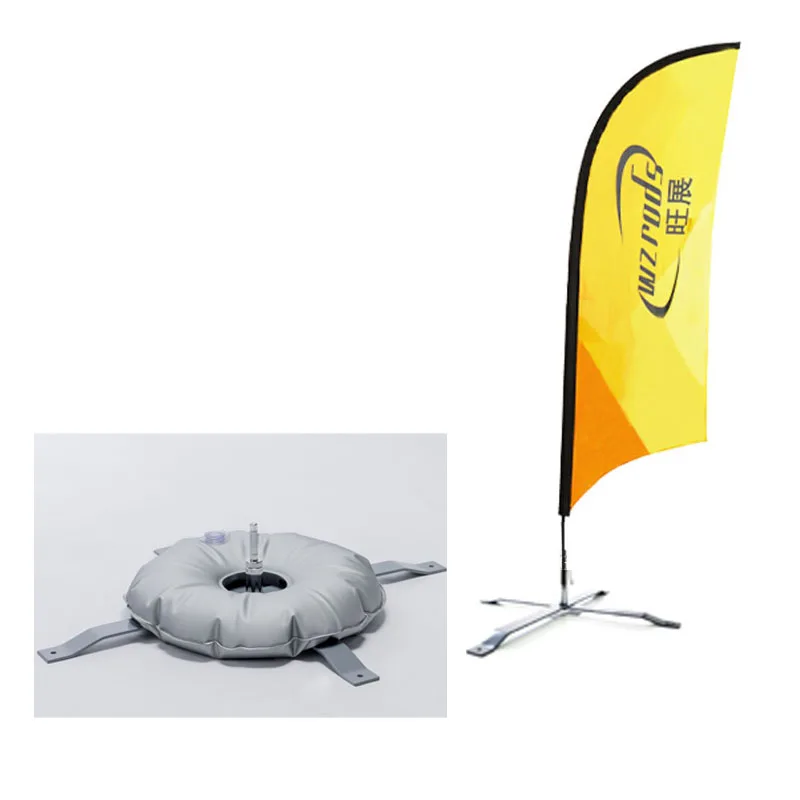 Weihai WZRODS Promotion Gray Color Filled With Water 10kgs/15kgs Flag Stand Square Water Bag For Advertising Display