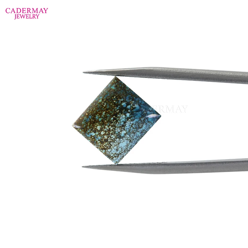 Cadermay 100% Natural Turquoise 1.2g 6ct Weight Square Blue Brown Turquoise Stone For Turquoise Ring