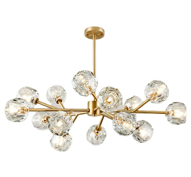 Simig освещение Горячая Распродажа роскошные медные стильные огни элегантные ветки шар пузырь кристалл молекулы люстра