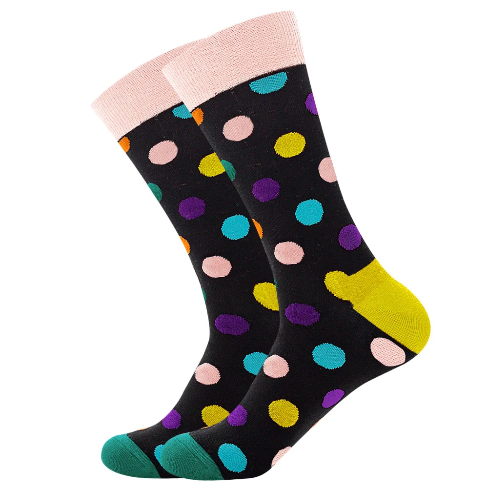 Bonypony Colorful Cotton Fun Bright Dots Patterned Socks Classic Fashion Socks for Men & Women