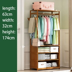 Bamboo coat clothes storage shelves garment rack with shoes rack Large Coat Wardrobe