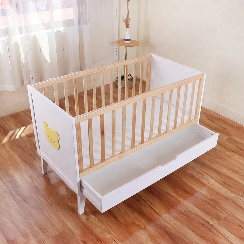 
Factory Multifunction Wooden Baby Sleeping Crib with Drawer 