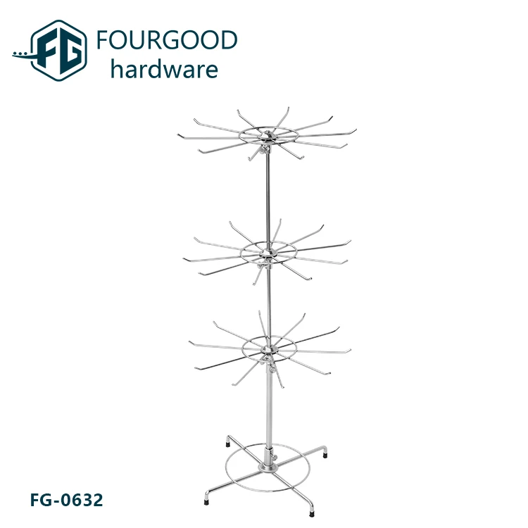Metal iron chrome-plated DVD display showcase floor stand promotional shelf rack